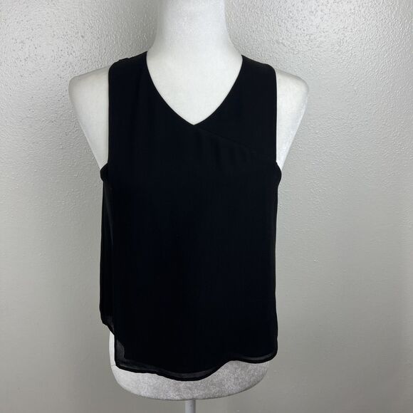 Trouve Sleeveless Blouse Women Extra Small Black V-Neck Tank Top Career Casual - Picture 11 of 11